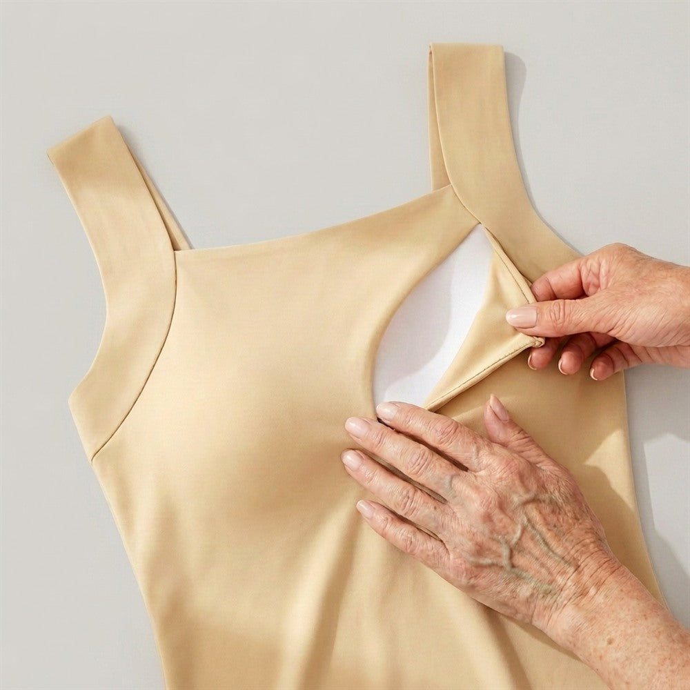 Sewn-in cup detail