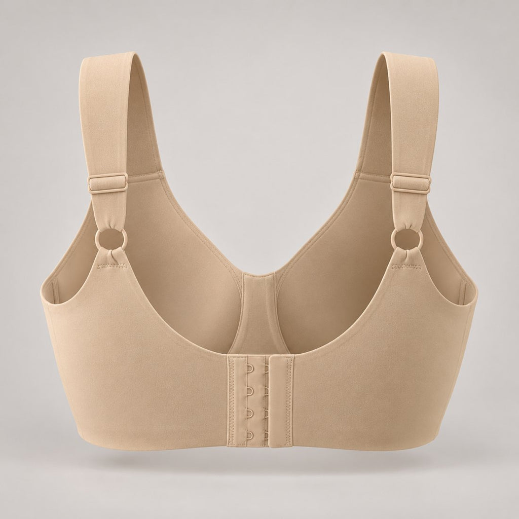 Back view with wide band and hook closure