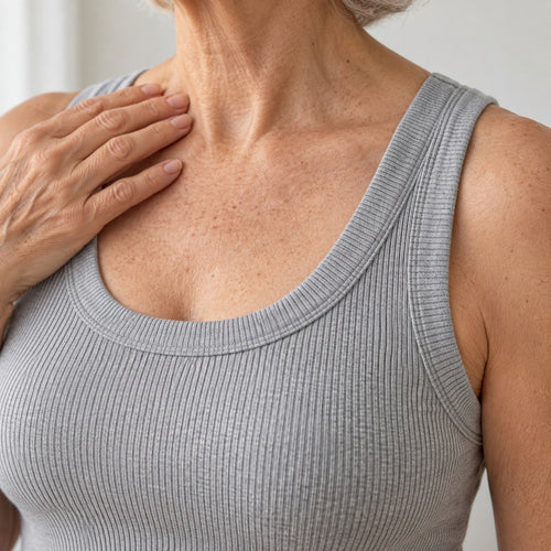 Ribbed Cotton Built-in Bra Tank